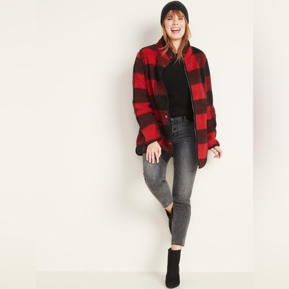 Old Navy Buffalo Check Red and Black Plaid Jacket Smal